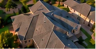 Residential roof photographed from the air